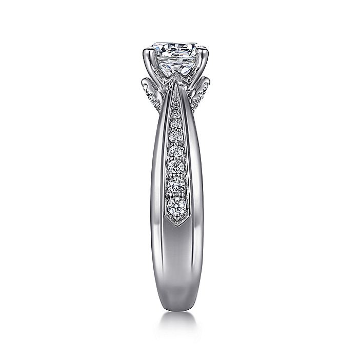 Gabriel & Co. 14 Karat White Gold Diamond Semi-Mount Engagement Ring