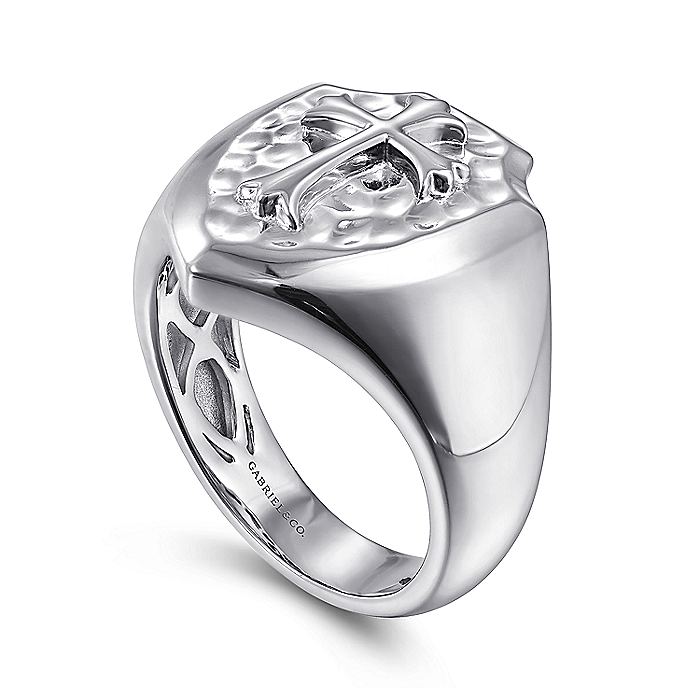 Gabriel & Co Sterling Silver Cross Ring - Gents Silver Ring
