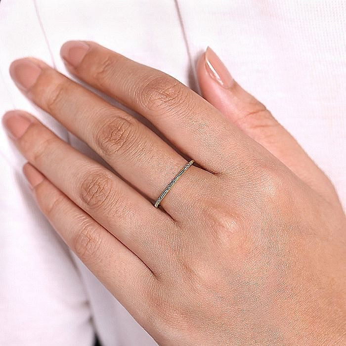 Gabriel & Co Yellow Gold Ball and Bar Station Band