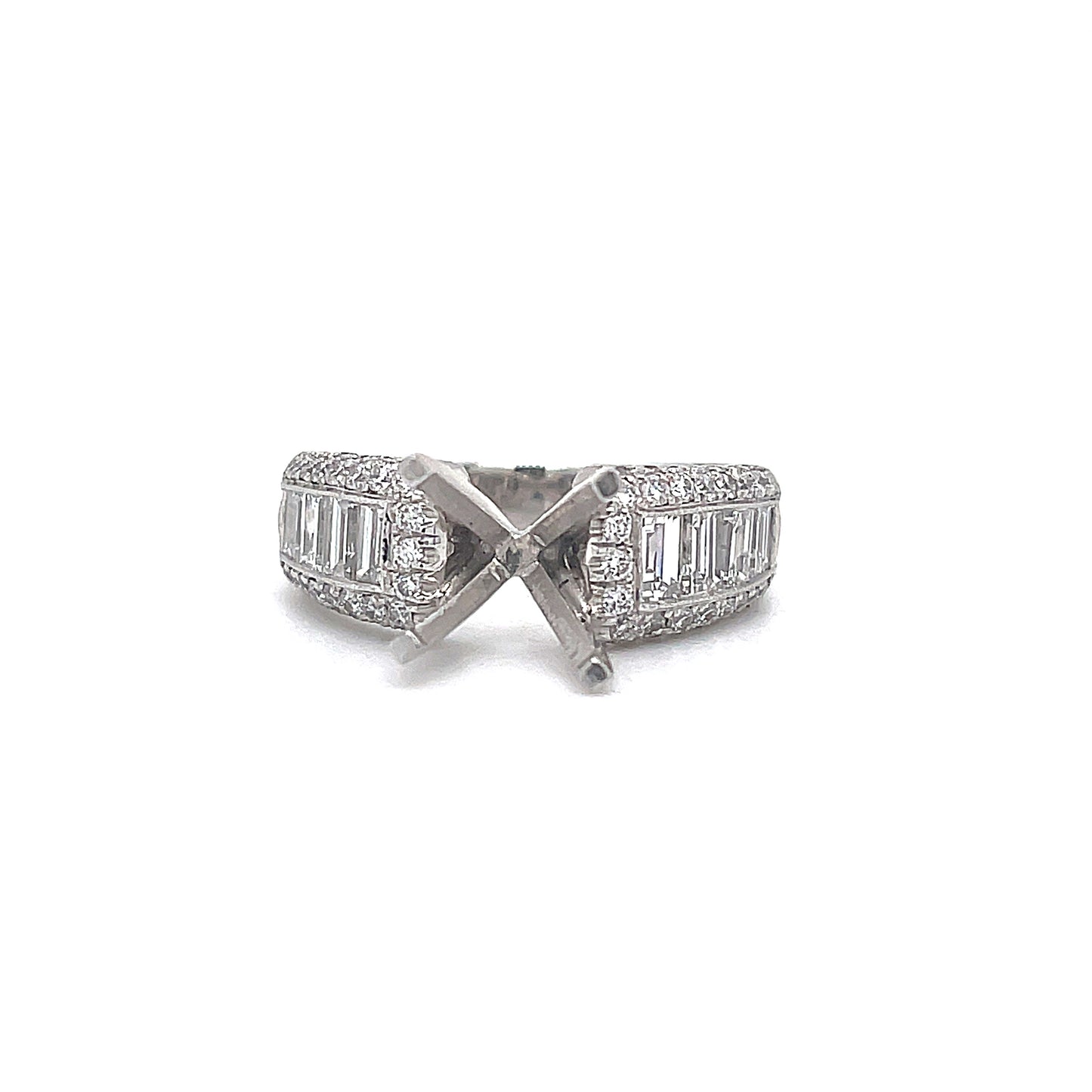 Ladies JB Star Semi Mount Diamond Engagement Ring Set In Platinum