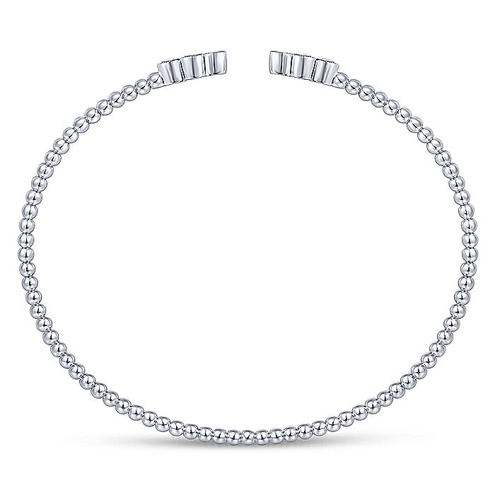 Gabriel & Co. White Gold Bujukan Split Cuff Bracelet with Quatrefoil Diamond Endcaps