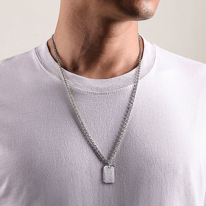 Gabriel & Co Sterling Silver Dog Tag Pendant