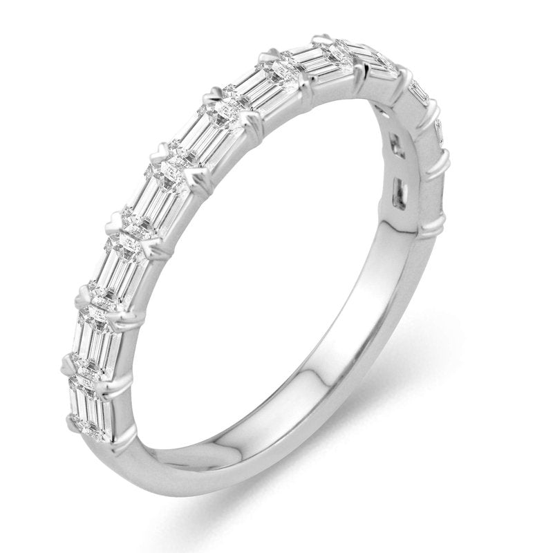 White Gold Emerald Cut Diamond Band