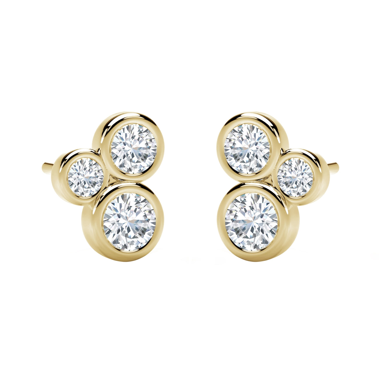 Forevermark Tribute Collection Three Stone Bezel Studs - Diamond Earrings