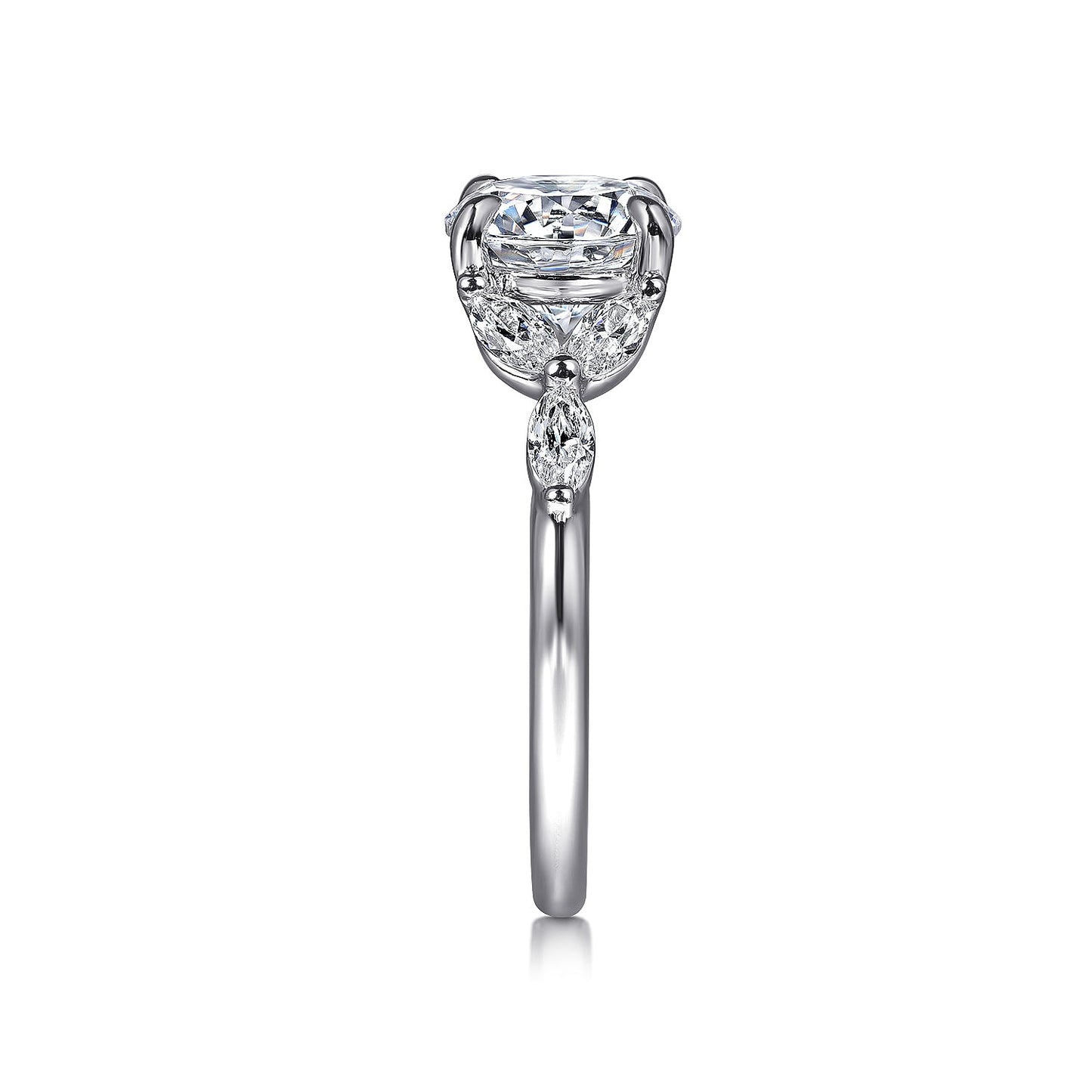 Gabriel & Co. 14 Karat White Gold Round Semi-Mount Engagement Ring