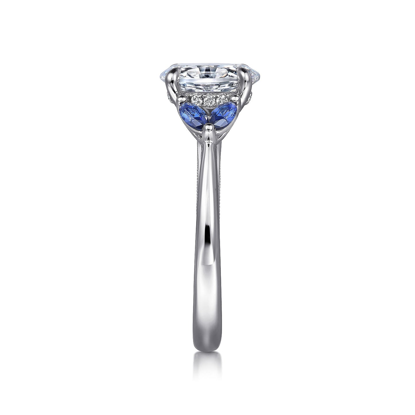 Gabriel & Co. 14 Karat White Gold Oval Semi-Mount Engagement Ring