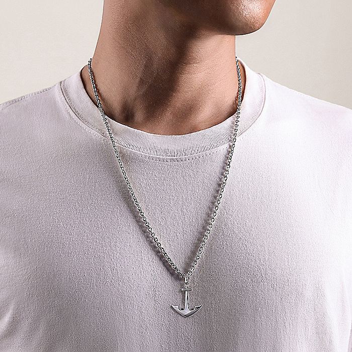 Gents Gabriel & Co. Sterling Silver Anchor Pendant