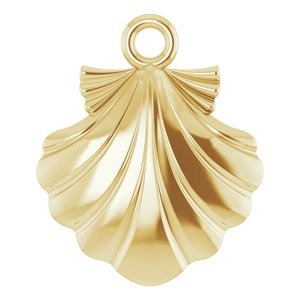 14 Karat Yellow Gold Shell Pendant 12.09X10.1MM
