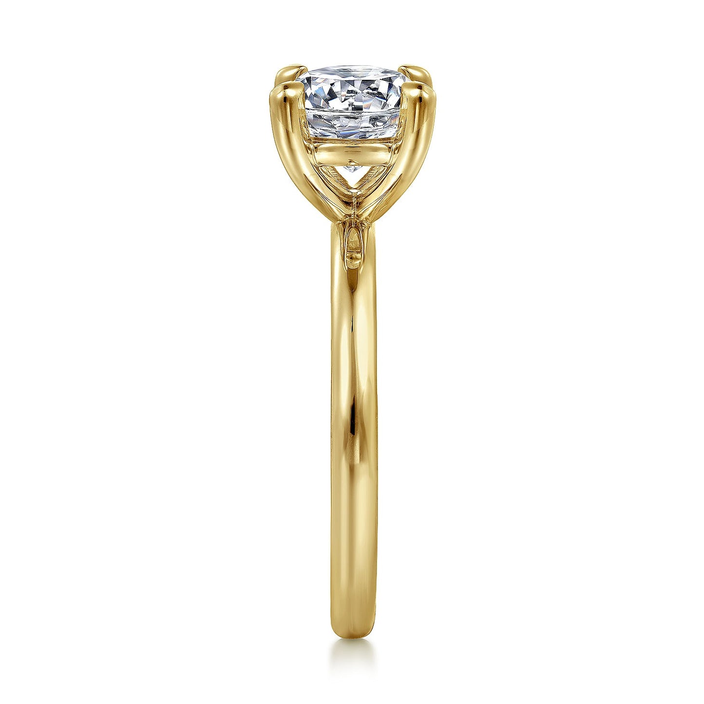 Gabriel & Co. 14 Karat Yellow Gold Classic Round Semi-Mount Solitaire Engagement Ring