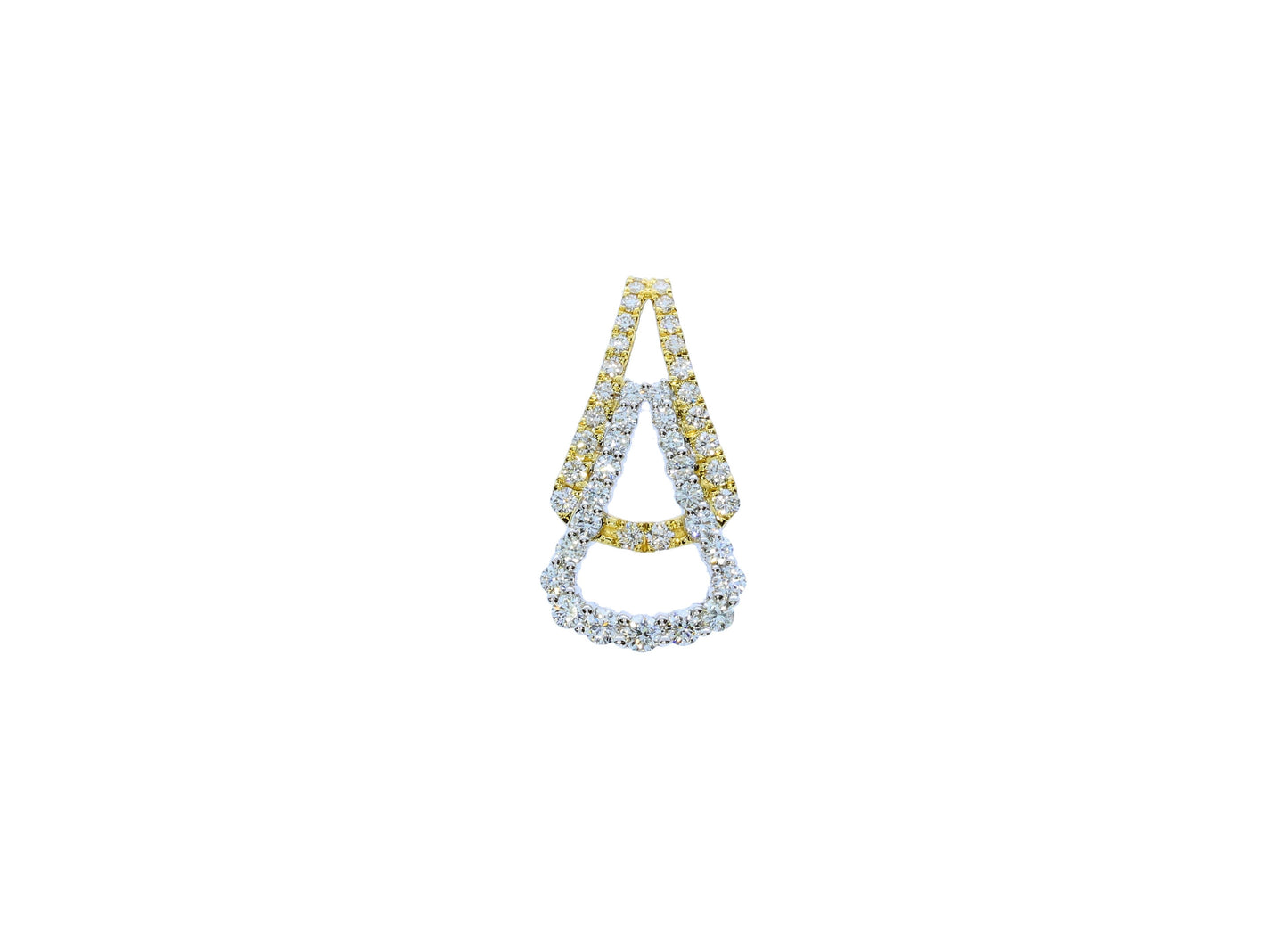 White and Yellow Gold Diamond Buckle Pendant