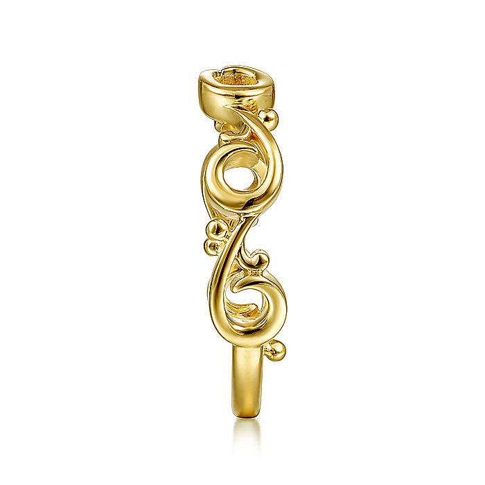 Gabriel & Co Yellow Gold Swirling Stackable Ring
