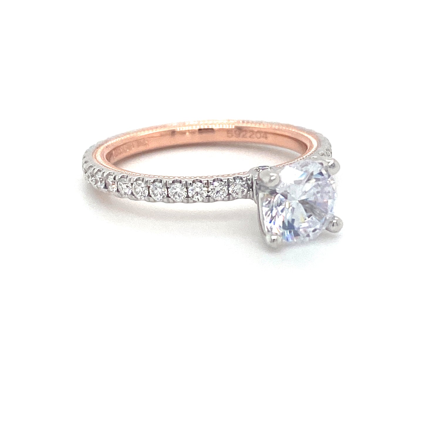 Verragio Tradition Collection White And Rose Gold Straight Semi-Mount Engagement Ring