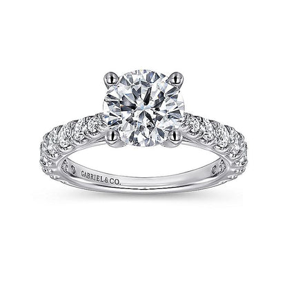 Gabriel & Co. 14 Karat White Gold Round Semi-Mount Engagement Ring - Diamond Semi-Mount Rings