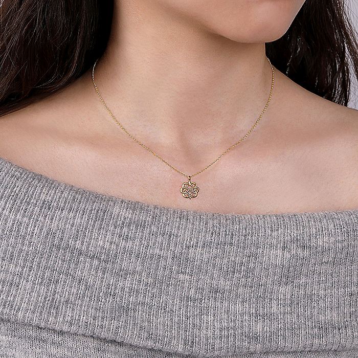Gabriel & Co. Yellow Gold Floral Necklace