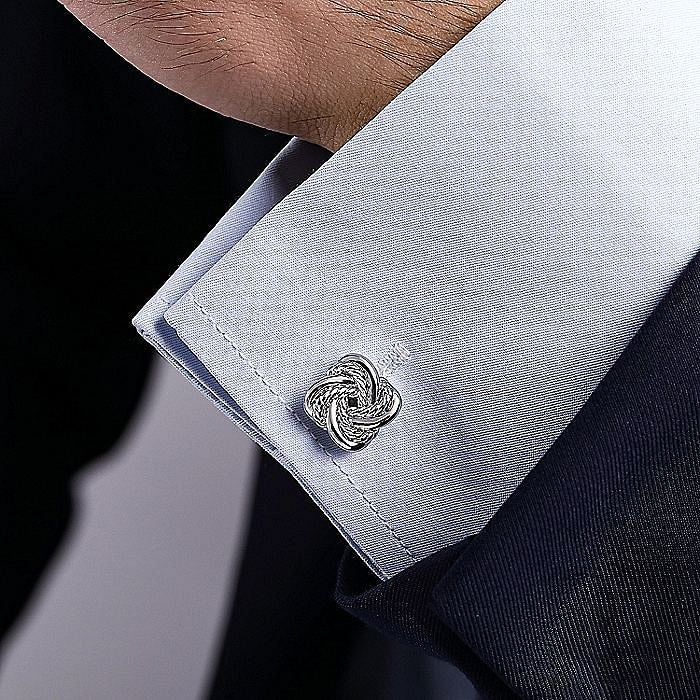 Gabriel & Co. Sterling Silver Double Love Knot Cufflinks