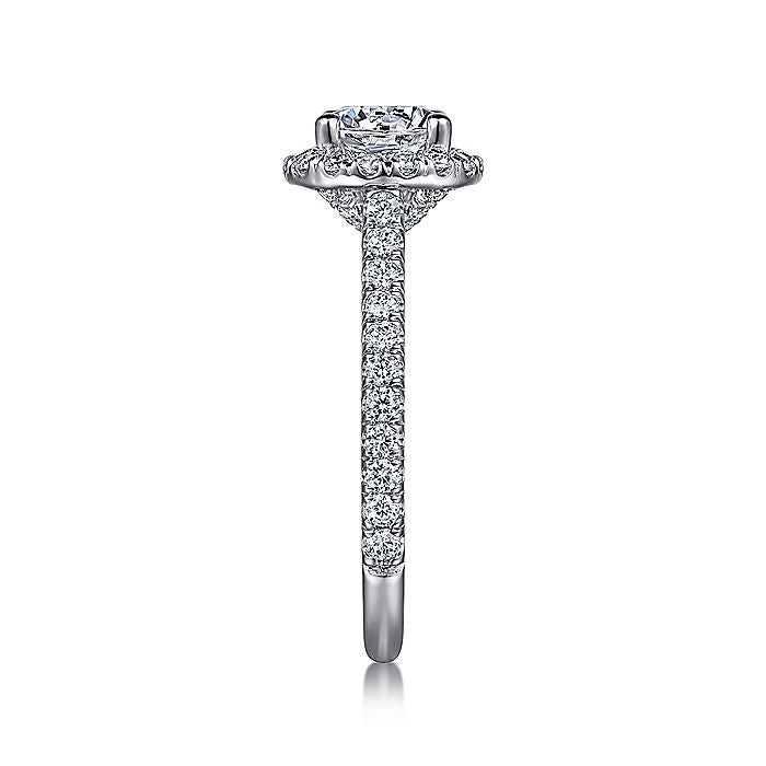Gabriel & Co. 14 Karat White Gold Round Halo Semi-Mount Engagement Ring