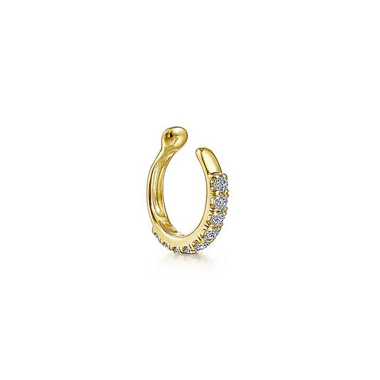 Gabriel & Co Yellow Gold Classic Diamond Ear Cuff Earring - Diamond Earrings