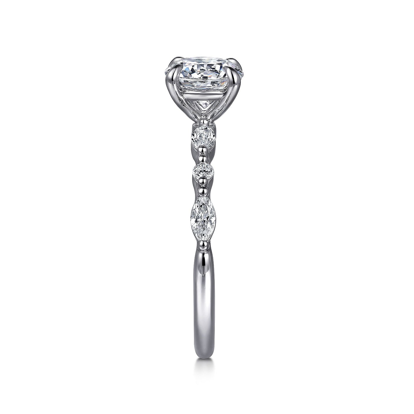 Gabriel & Co. 14 Karat White Gold Round Semi-Mount Engagement Ring