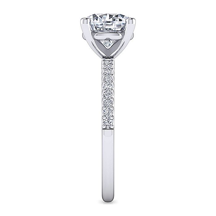 Gabriel & Co. 14 Karat White Gold Diamond Semi-Mount Engagement Ring