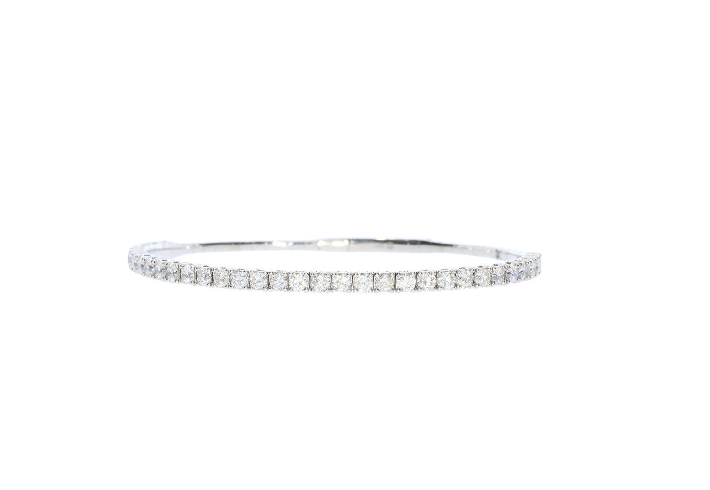 White Gold Diamond Flexible Bangle Bracelet