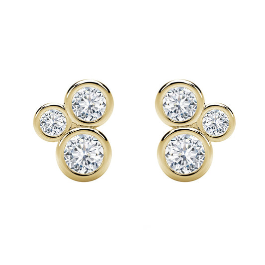 Forevermark Tribute Collection Three Stone Bezel Studs - Diamond Earrings