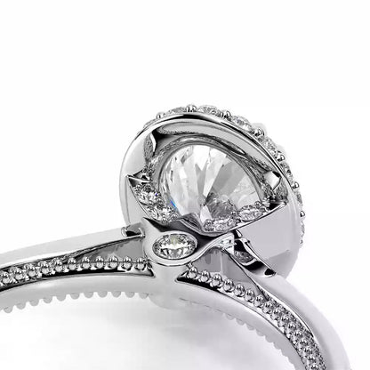 Verragio Renaissance White Gold Oval Halo Semi-Mount Engagement Ring - Diamond Semi-Mount Rings