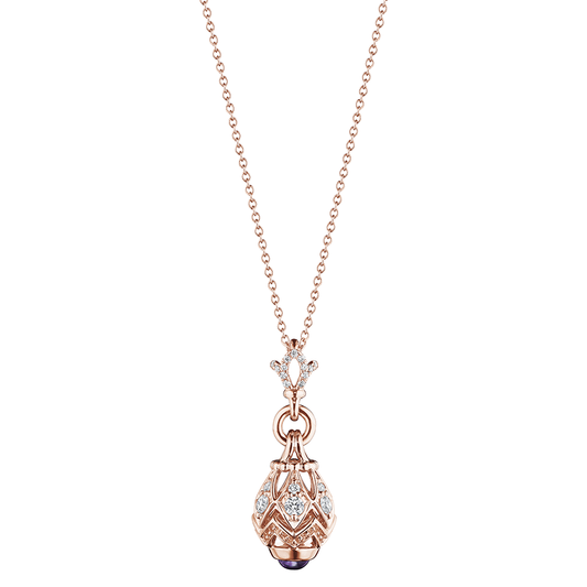 Verragio Rose Gold Bead Diamond Petal Pendant - Diamond Pendants