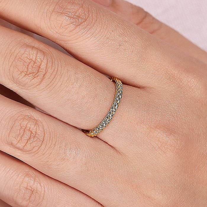 Gabriel & Co. Yellow Gold Braided Stackable Ring