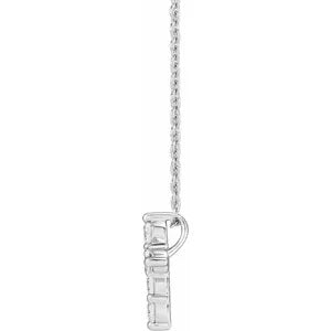 White Gold Laboratory Grown Diamond Cross Pendant