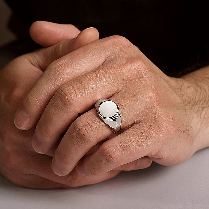 Gabriel & Co Sterling Silver Signet Ring