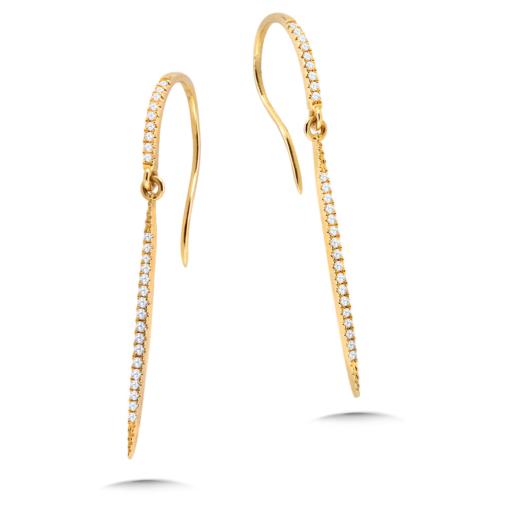 Yellow Gold Diamond Dangle Earrings