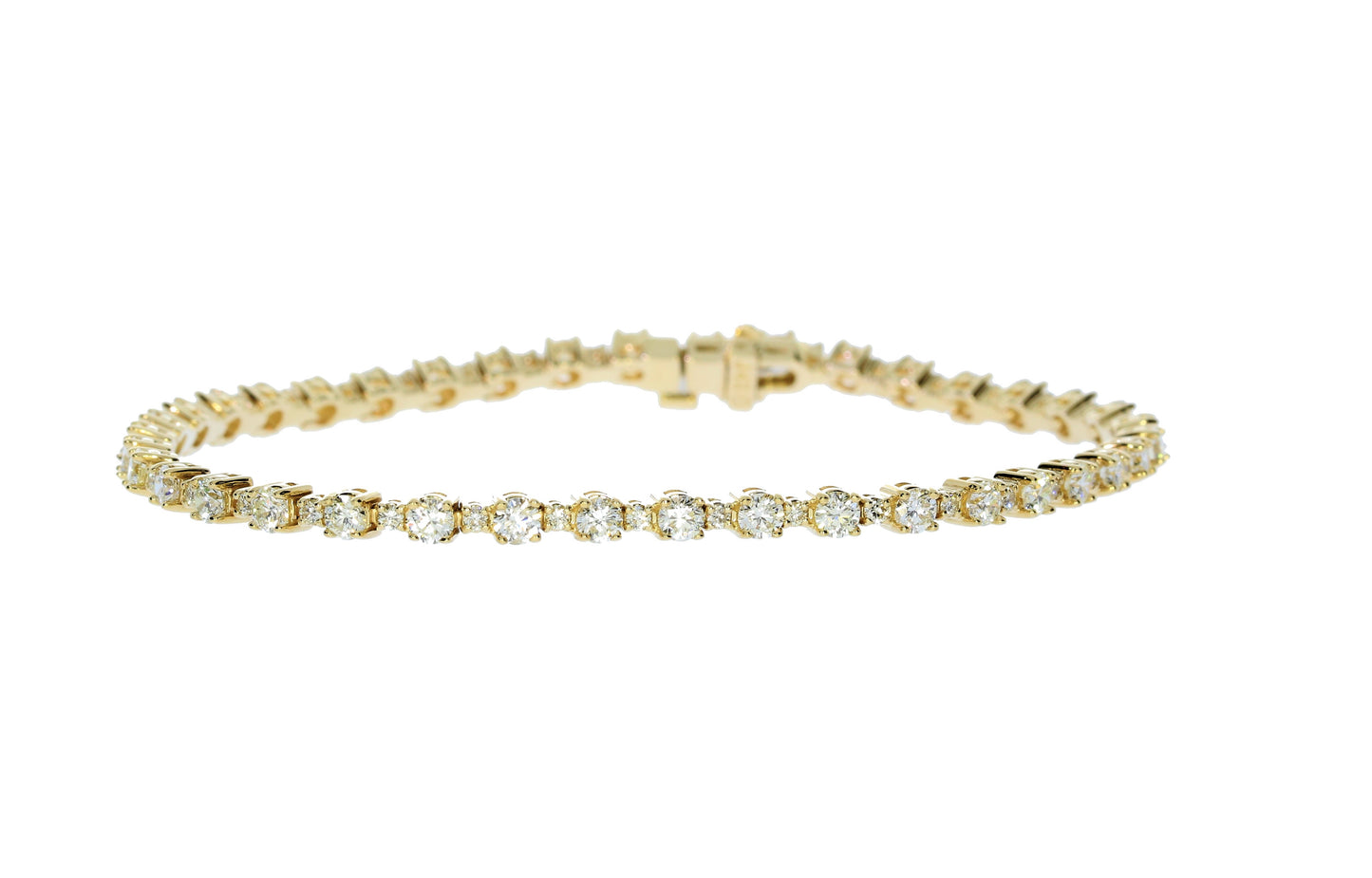 Yellow Gold Diamond Tennis Style Bracelet