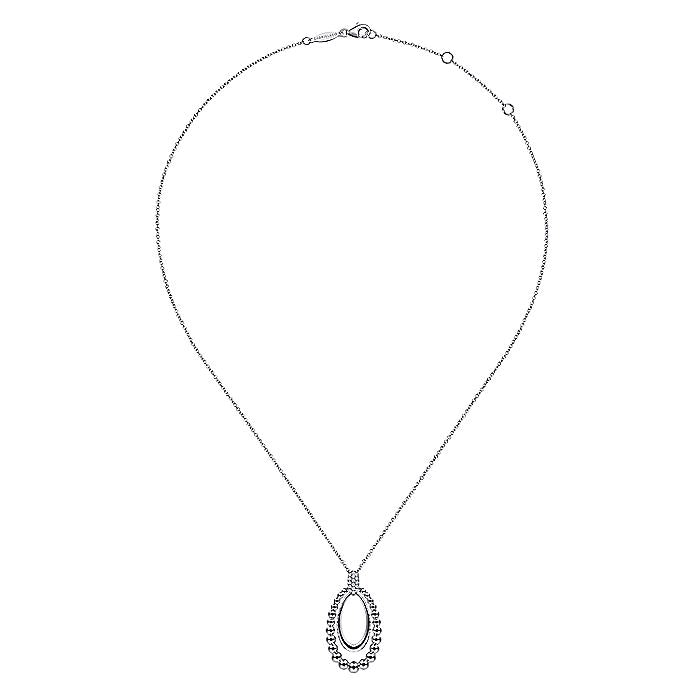 Gabriel & Co Sterling Silver White Sapphire Pendant Necklace - Silver Necklace
