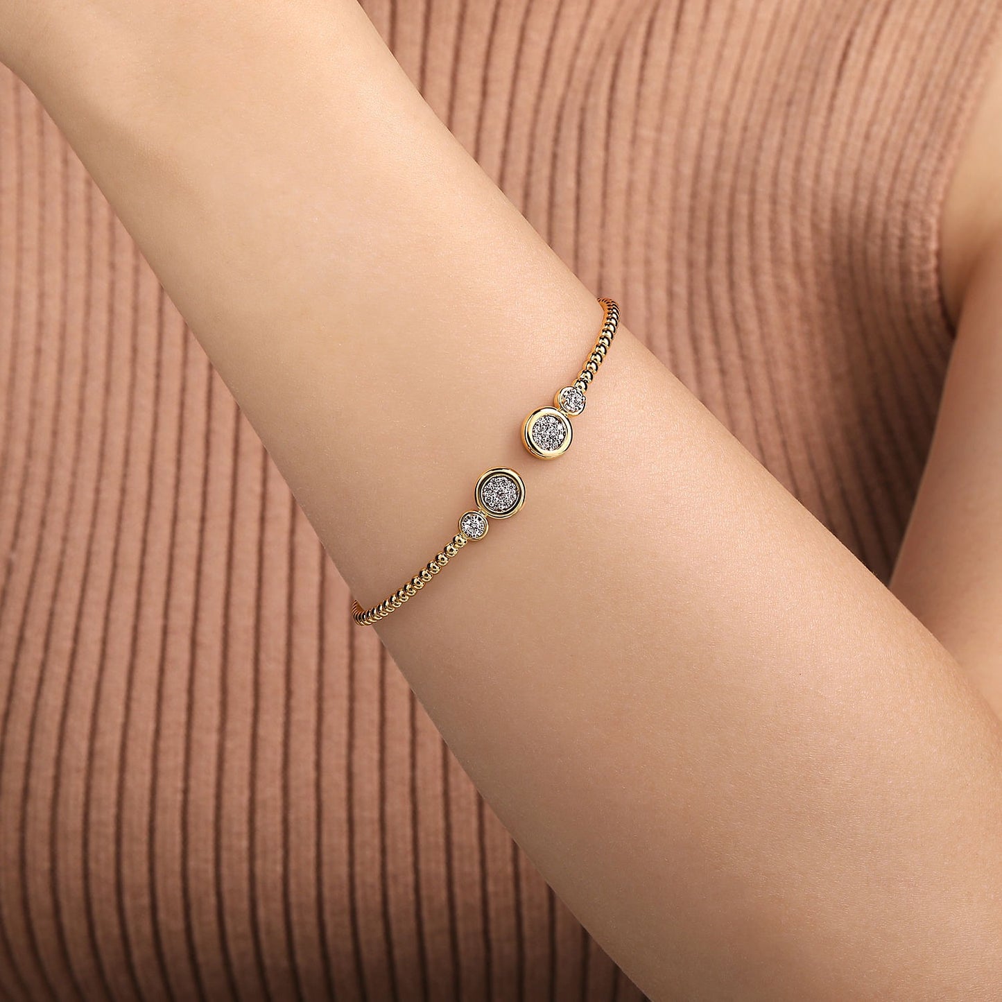 Gabriel & Co. Yellow and White Gold Diamond Bujukan Bracelet