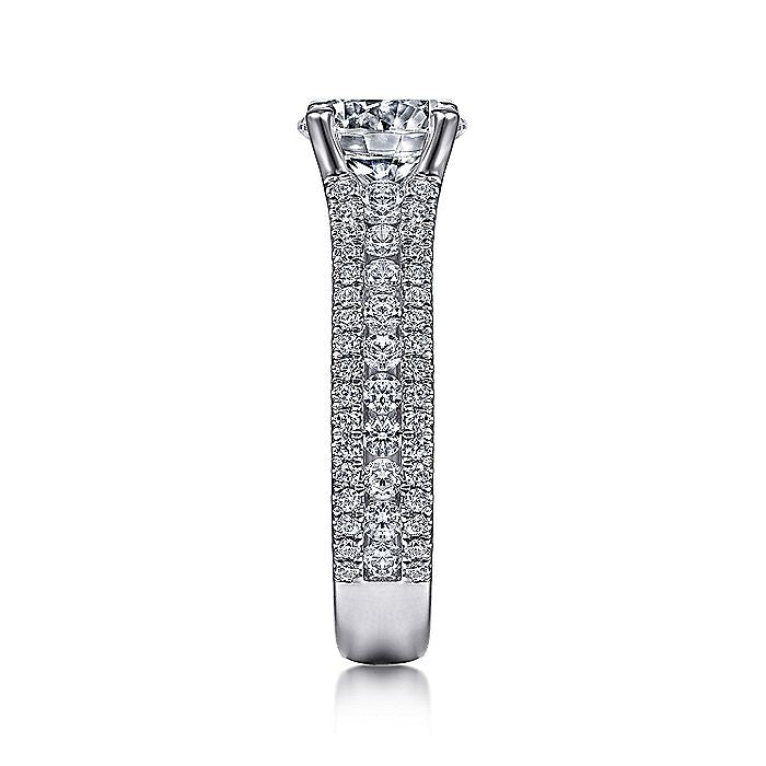 Gabriel & Co. 14 Karat White Gold Round Semi-Mount Engagement Ring