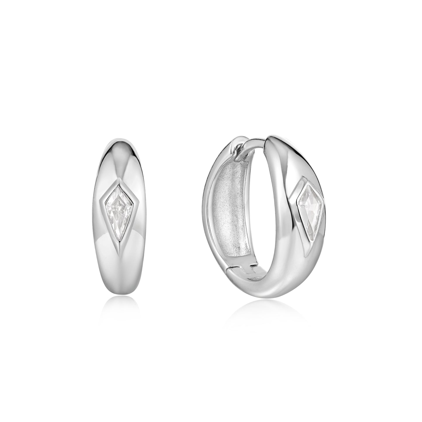 Ania Haie Silver Sparkle Dome Hoop Earrings