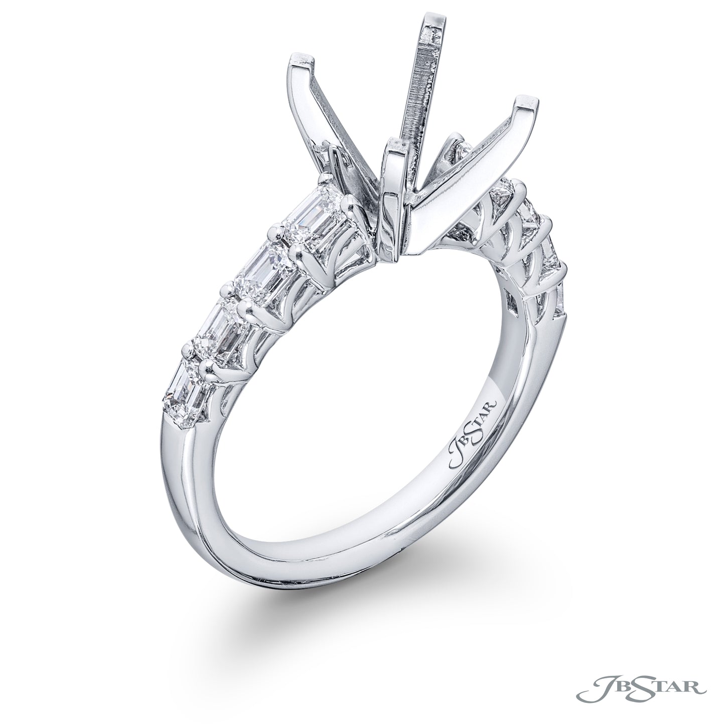 JB Star Platinum Diamond Semi-Mount Engagement Ring