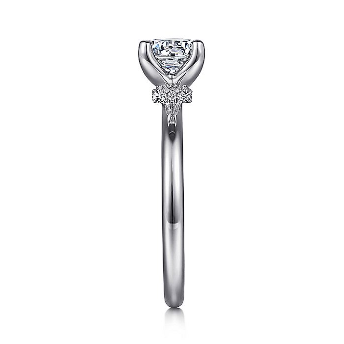 Gabriel & Co. 14 Karat White Gold Round Semi-Mount Engagement Ring