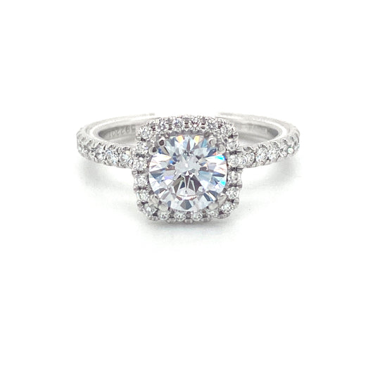 Verragio Tradition Collection White Gold Cushion Halo Semi-Mount Engagement Ring - Diamond Semi-Mount Rings