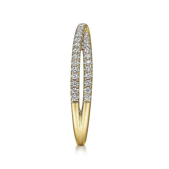 Gabriel & Co. Yellow Gold Criss Cross Diamond Ring