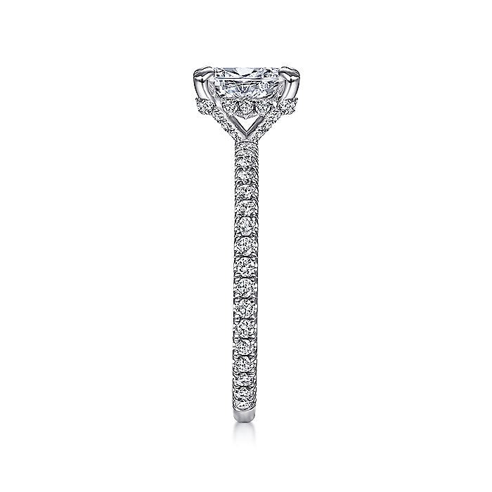 Gabriel & Co. 14 Karat White Gold Oval Semi-Mount Engagement Ring