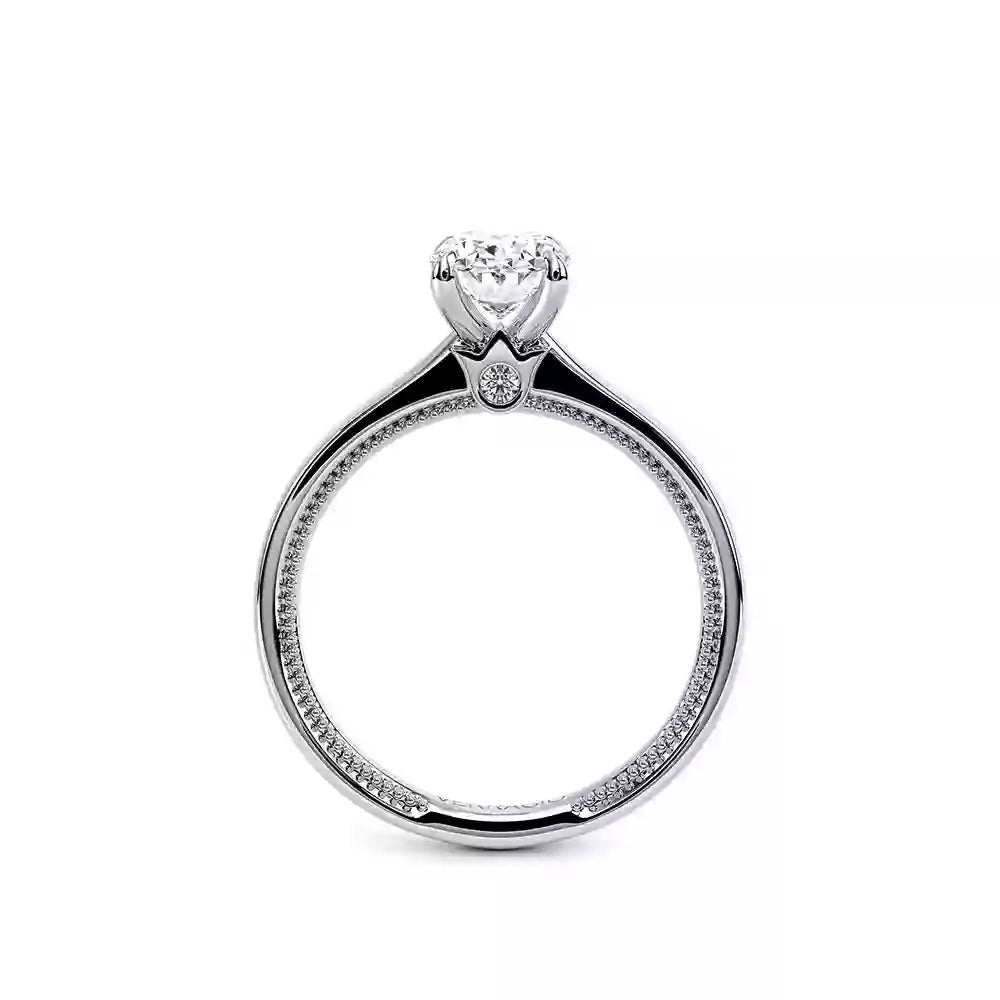 Verragio White Gold Renaissance Oval Semi-Mount Polished Engagement Ring - Diamond Semi-Mount Rings