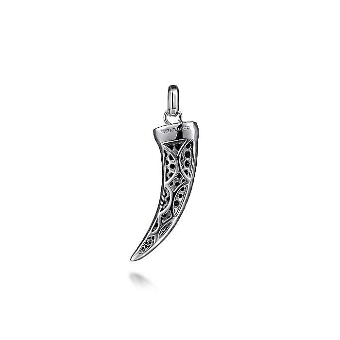 Gents Gabriel & Co. Sterling Silver Black Spinel Horn Pendant