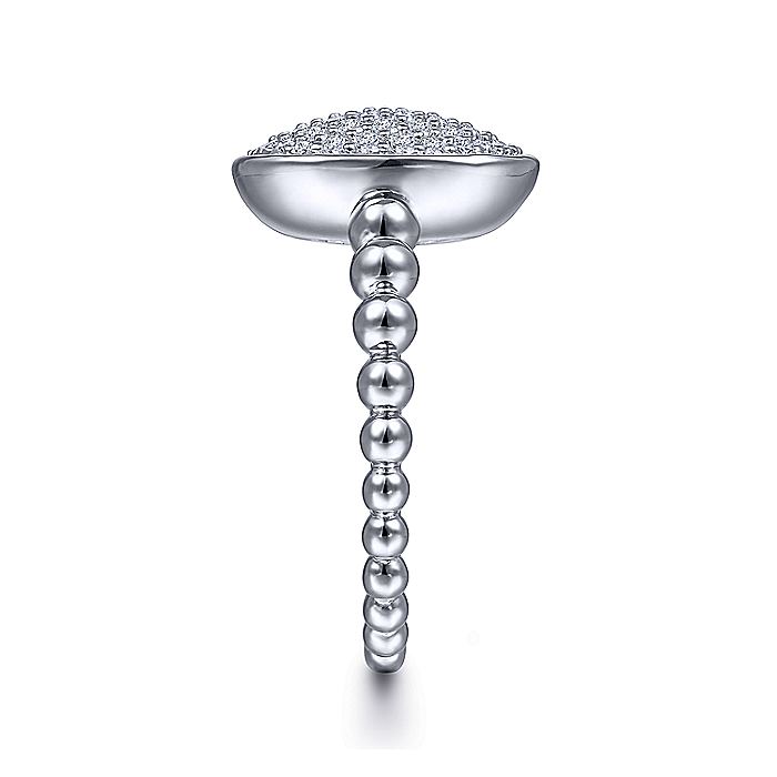 Gabriel & Co Sterling Silver White Sapphire Pavé Oval Ring