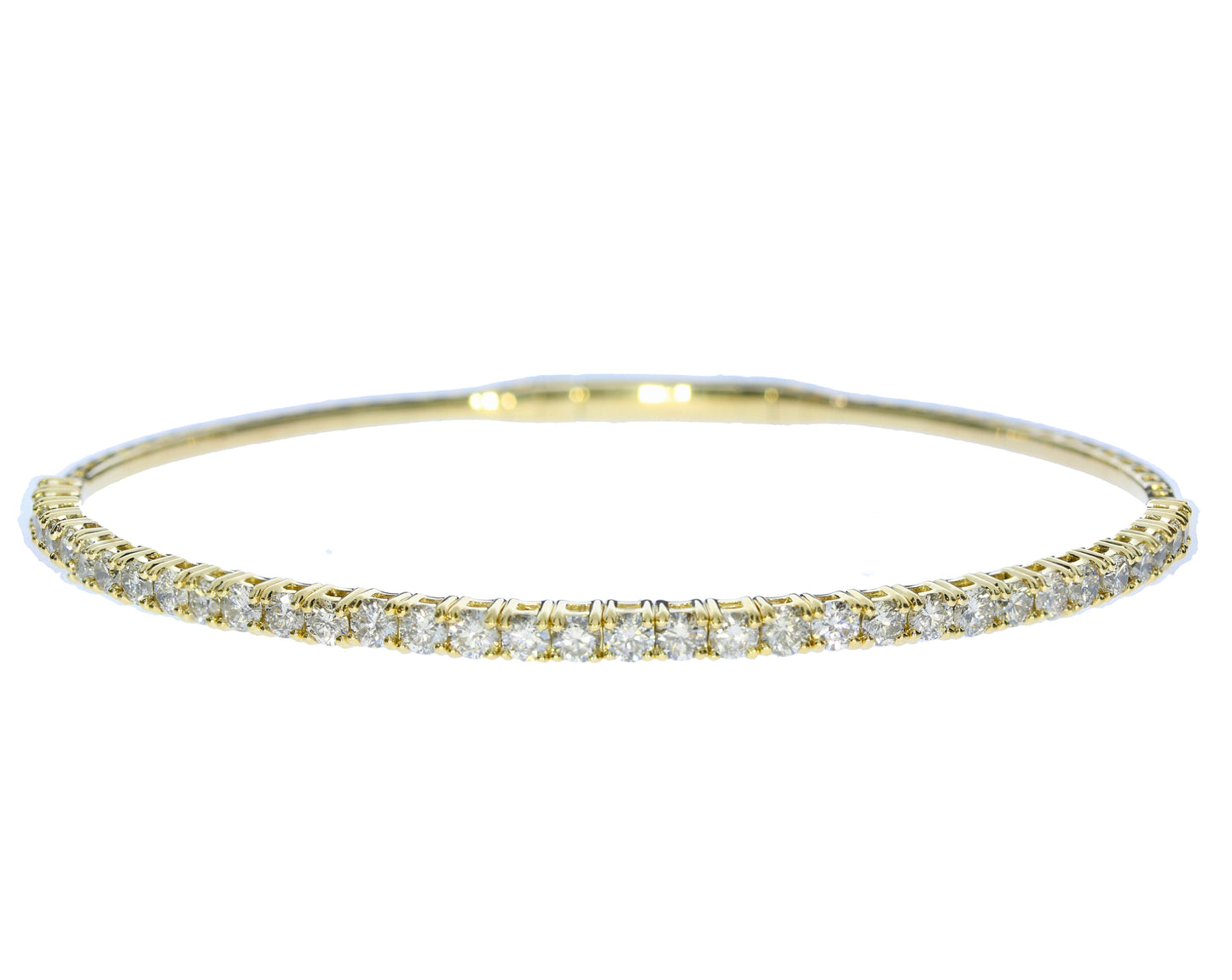 Yellow Gold Flexible Diamond Bangle Bracelet