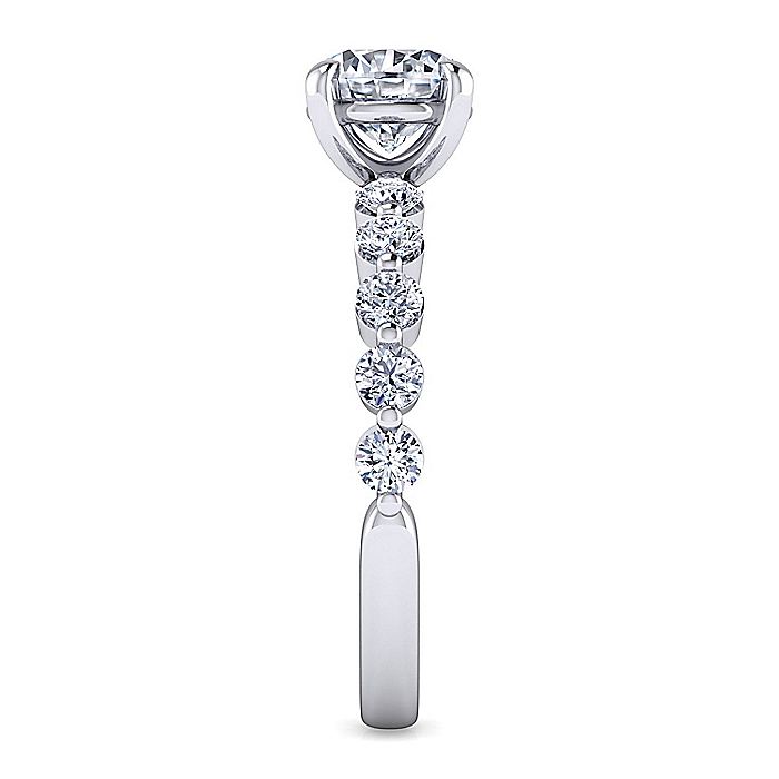 Gabriel & Co. 14 Karat White Gold Round Semi-Mount Engagement Ring