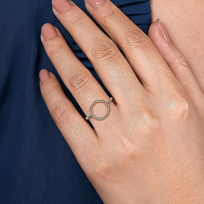Gabriel & Co. Yellow Gold Plain Bujukan Open Circle Ring