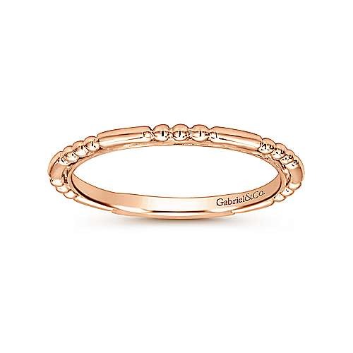 Gabriel & Co Rose Gold Ball and Bar Station Band