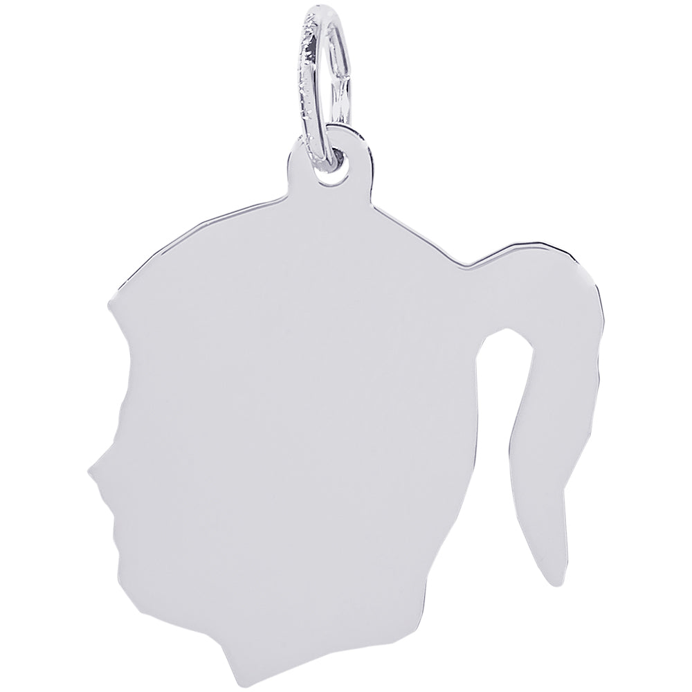 Rembrandt Sterling Silver Flat Girl's Head Charm