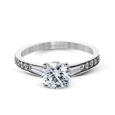Simon G. Baguette Diamond Engagement Ring - Diamond Semi-Mount Rings